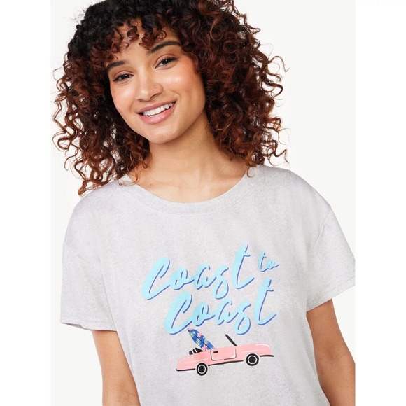 Joyspun Women's Short Sleeve T-Shirt & Joggers Pajama Set Coast Size 2X 18W-20W - Picture 3 of 3